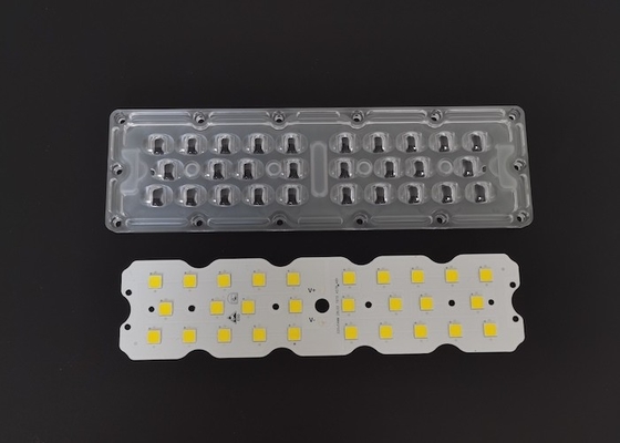 7070 SMD 28 LED Street Light Module 158X103 DEGREE Lente de luz exterior com dissipador de calor