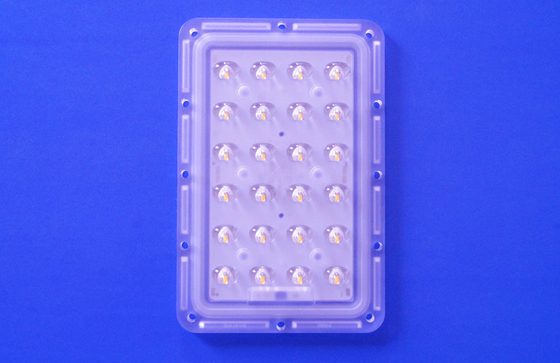 24 lentes óticas conduzidas assimétricas de luz de rua do grau dos pontos 145x75 com o módulo do PWB 3535