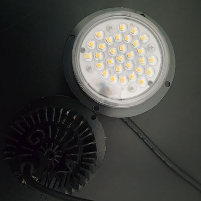 Módulo LED redondo de 10W–60W com ângulo de feixe de 90 graus, eficiência de 100–130 lm/W e proteção IP67/IK08
