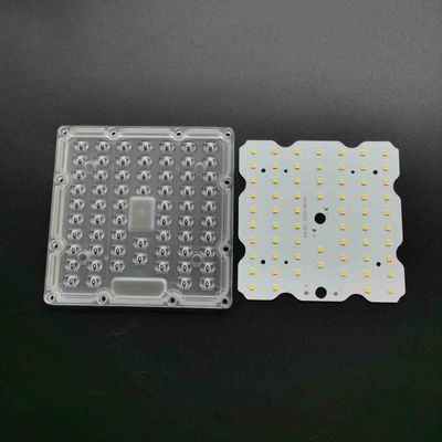 Lente óptica PC 130x130mm e placa PCB LED SMD 3030 para módulo de luz LED 50W
