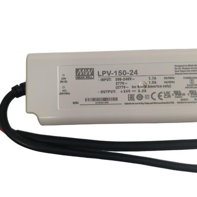 Fonte de alimentação à prova d'água IP67 de saída única a granel 150W 24V para iluminação interna LED