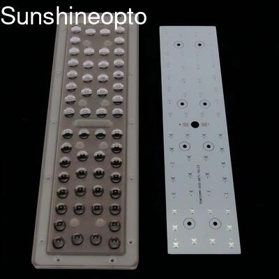 Lente de luz de rua LED PC 56W com ângulo de feixe de vários graus e LEDs SMD 3030 para alto fluxo luminoso