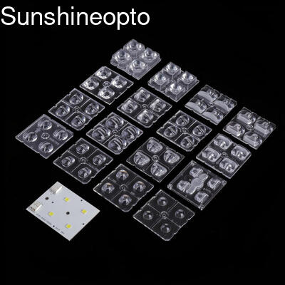 Lentes ópticas LED de 50x50 mm, de venda a retalho, com ângulos de visão múltiplos, para iluminação de rua e de inundação