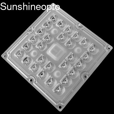 Exportação 3535 SMD LED Lens Array 28 In 1 Square Module com ângulo de feixe de 100X60 graus e material PC de grau óptico