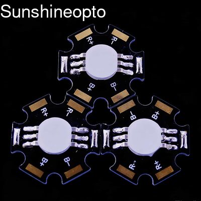 Diodo emissor de luz LED de alta potência 3W RGB com ângulo de feixe de 120 graus e design de estrela