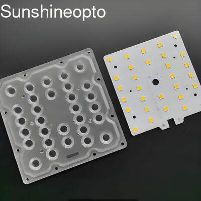 Placa de Circuito Impresso LED SMD 5050 50W Ângulo de Feixe de Lente de 80x140 Graus para Módulo de Luz de Rua LED