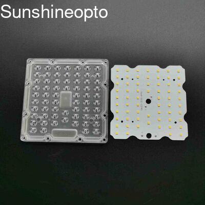 Placa PCB do módulo LED 130x130mm com lente óptica para PC e LEDs SMD3030