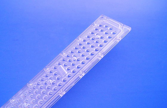 Lente para luminária de rua LED SMD 3030 de 50W com ângulo vertical de 136x78 graus e material PC de grau óptico