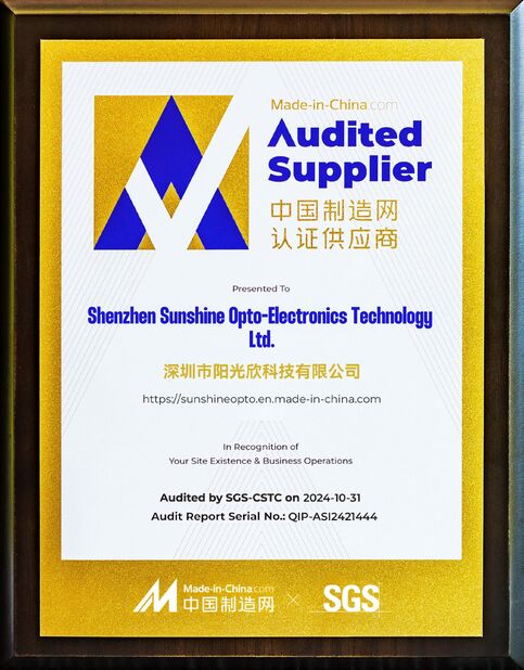 CHINA Sunshine Opto-electronics Enterprise Co.,ltd Certificações